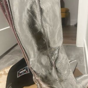 Silver metallic boots